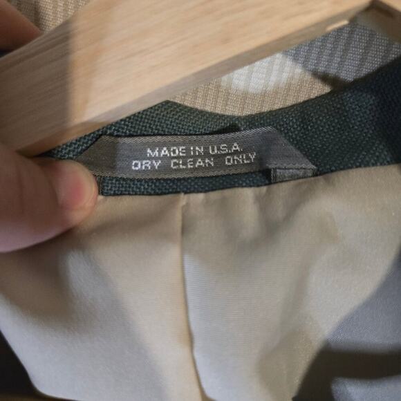 Haggar Gentleman's Fit Sage Green Blazer Sport Coat Size 40R Made in USA 0135 - Picture 7 of 8